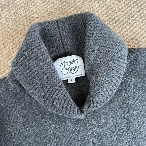 VTG Margaret O’Leary Women’s Shawl Neck Patterned Wool Crop Sweater Size 1 / S - Picture 3 of 7